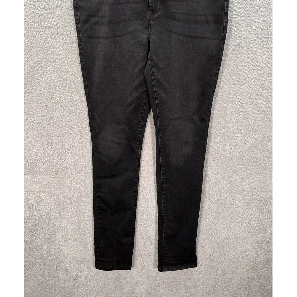 Maurices Jeans Womens Medium Black Denim Low‎ Rise Slim Stretch Preppy Casual